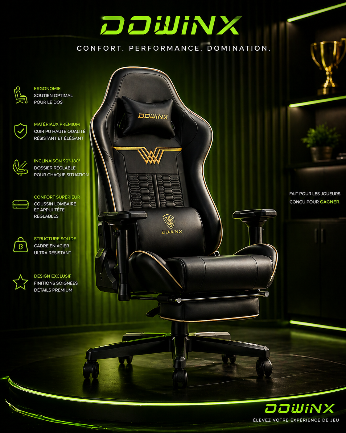 🪑 Chaise Gaming Premium – Confort Absolu & Immersion VR Totale