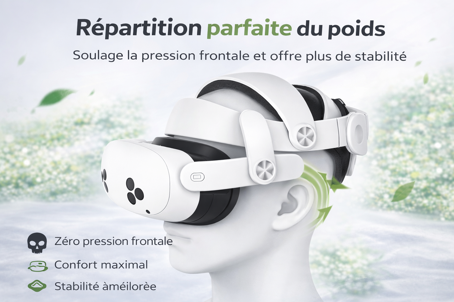 👉 Sangle Confort VR Meta Quest 3 / 3S – Bandeau Halo Réglable Ultra Ergonomique