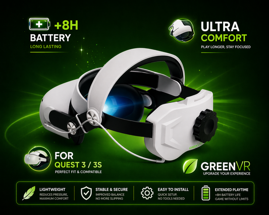 Sangle VR Batterie 5500 mAh Meta Quest 3 / 3S – Confort + Autonomie x3