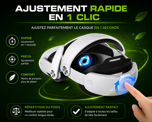 👉 Sangle Confort VR Meta Quest 3 / 3S – Bandeau Halo Réglable Ultra Ergonomique