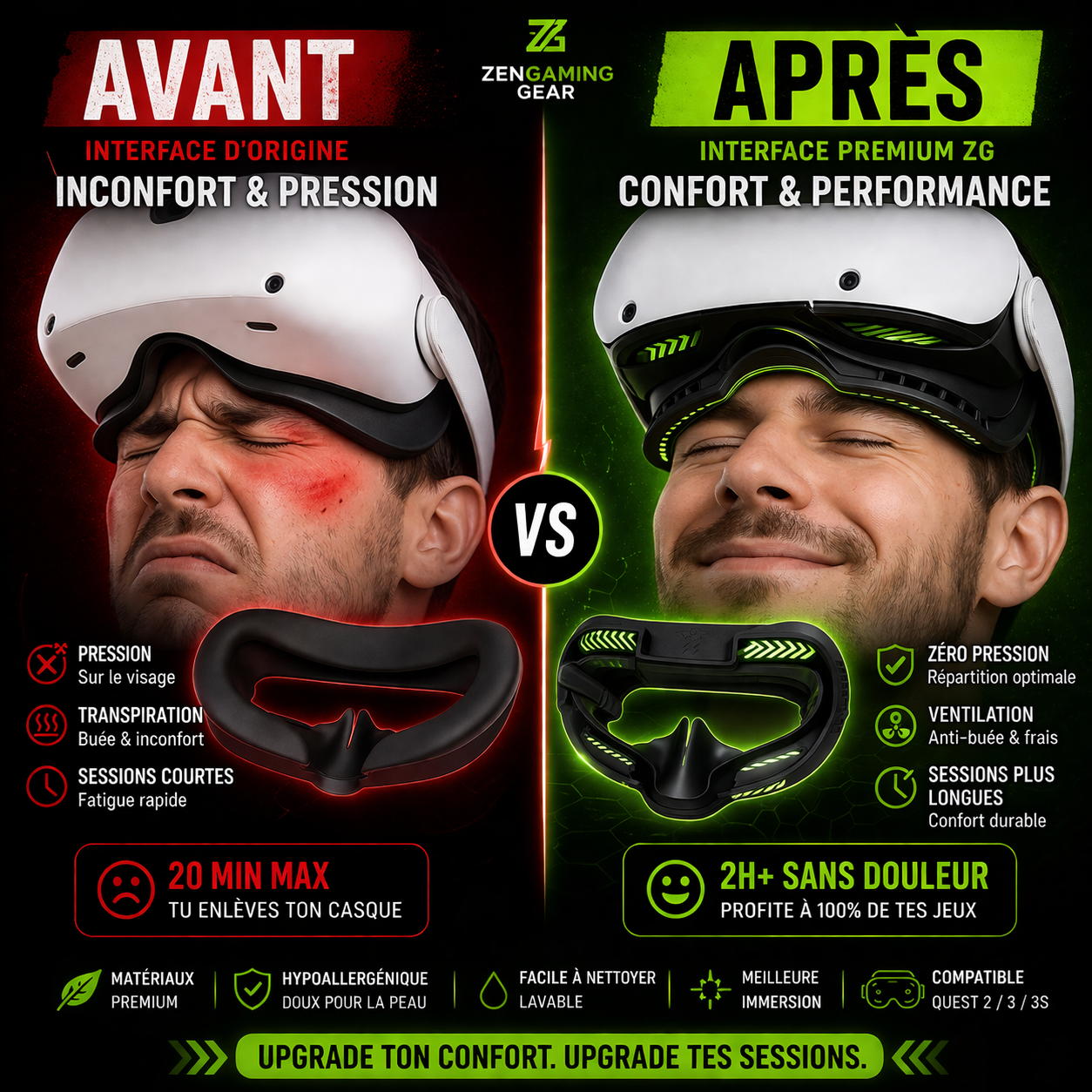 Cache Lumière VR + Support Confort – Anti Fuite & Protection Oculus Quest 2 / 3